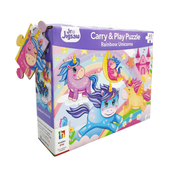 Picture of JR JIGSAW CARRY AND PLAY PUZZLE-RAINBOW UNICORNS